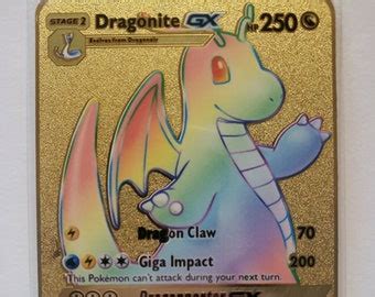 Gold Dragonite Card Etsy