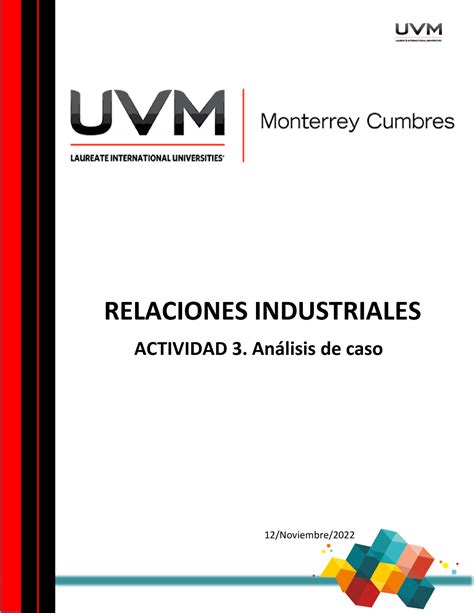 Actividad 3 Relaciones Industriales RELACIONES INDUSTRIALES ACTIVIDAD