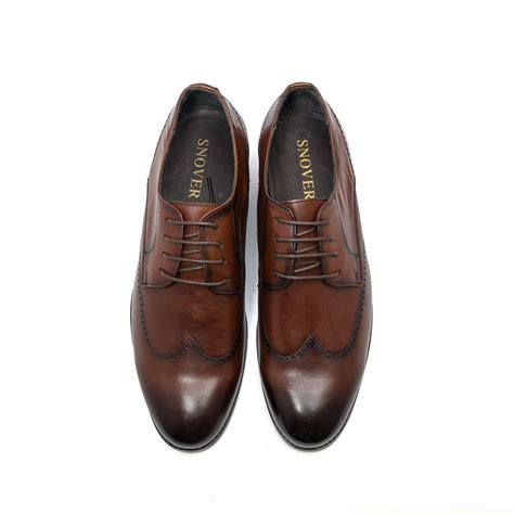 Best Wingtip Brown Leather Shoes - Snover