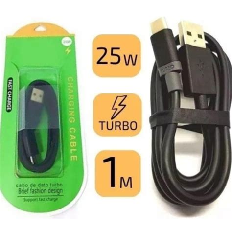 Cabo Usb Celular Tipo C Turbo W Carrega Rapido Metro Android Usb C