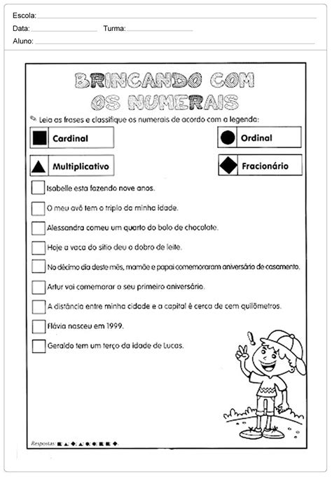 Numerais Cardinais Ordinais Multiplicativos E Fracionários
