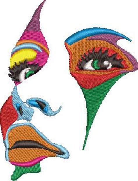 Face Embroidery Designs Machine Embroidery Designs Custom Etsy