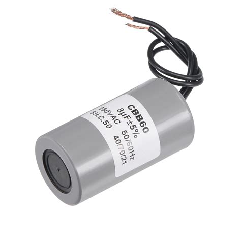 Meccanixity Cbb60 Run Capacitor 8uf 250v Ac 2 Wires 5060hz Cylinder