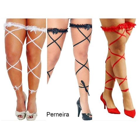 Perneira renda elástica lingerie sensual Shopee Brasil