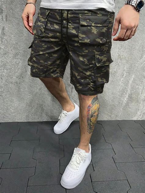 Manfinity Legnd Shorts De Camuflaje Holgados Para Hombre Con Bolsillos