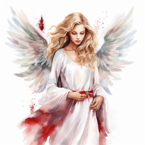 Premium AI Image Painting Of A Woman With Long Blonde Hair And Angel