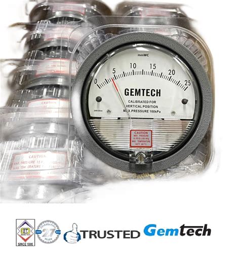 Inch Mm Gemtech Differential Pressure Gauge Range