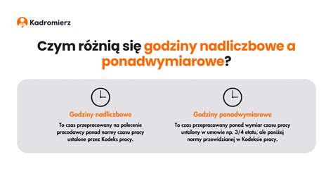 Czym R Ni Si Godziny Nadliczbowe A Ponadwymiarowe Kadromierz