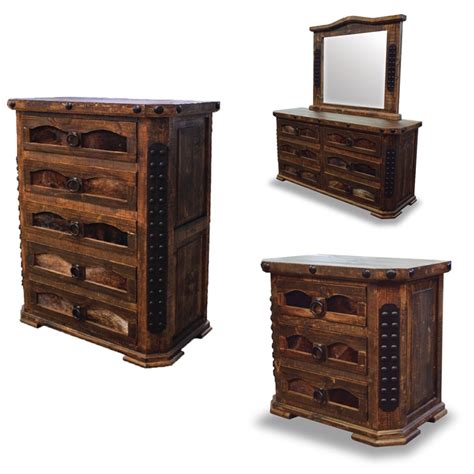 Alamo Cowhide Rustic Bedroom Set King Size Bedroom On Sale