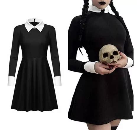 Fantasia Wandinha Addams Vestido Adulto Parcelamento Sem Juros