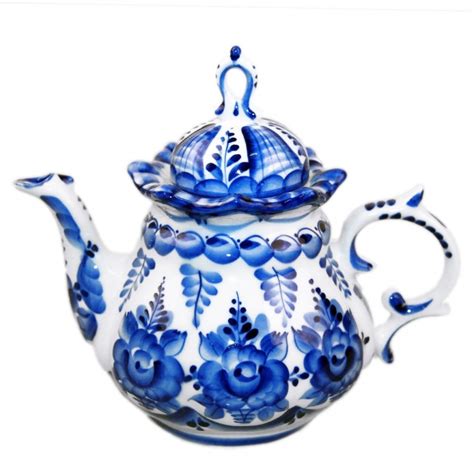 Гжельский чайник рисунок - 71 фото