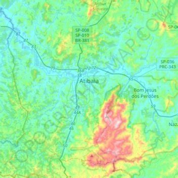 Mapa Topogr Fico Atibaia Altitude Relevo