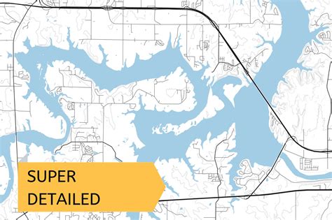 Printable Map of Keystone Lake Oklahoma Texas United States - Etsy