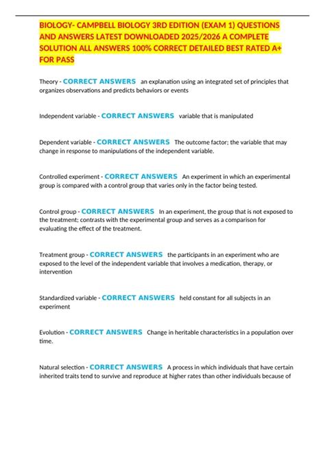 Campbell Biology Workbook Answers