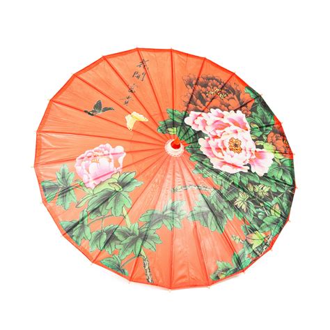 Rainproof Handmade Chinese Oiled Paper Umbrella Parasol 33 Peony