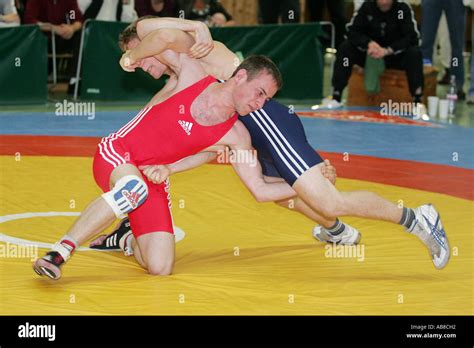 Two Wrestlers Fighting Hi Res Stock Photography And Images Alamy