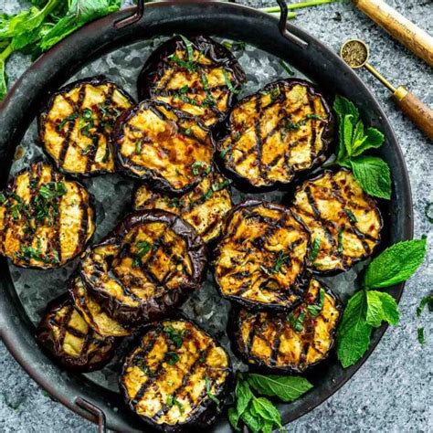 Grilled Eggplant With Garlic Mint Sauce Jo Cooks