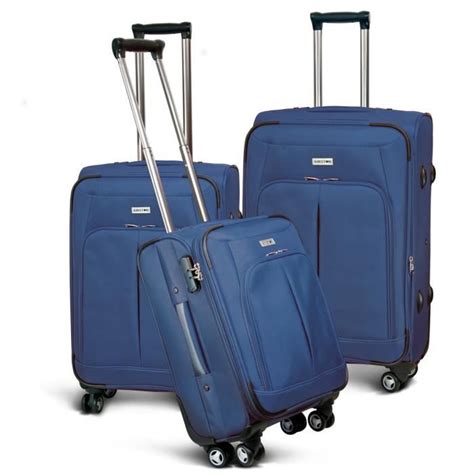 Kinston Set De Valises Trolley Roues Cm Bleu