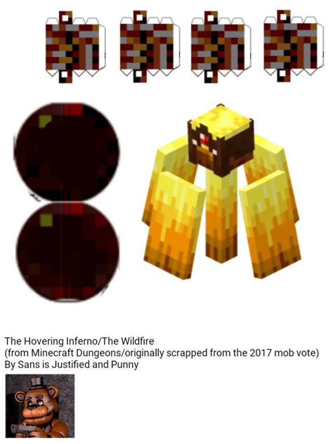 The Hovering Inferno The Wildfire Minecraft Dungeons Pixel Papercraft