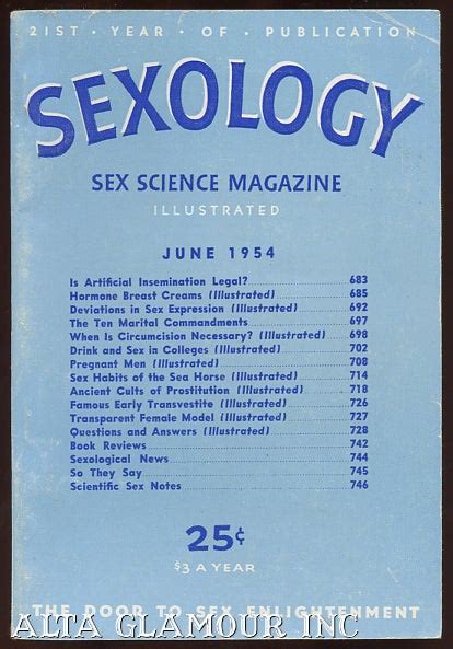 Sexology Sex Science Illustrated Vol 20 No 11 June 1954