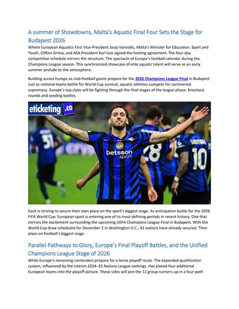 Champions League Final 2026 A Continent under Pressure, World Cup