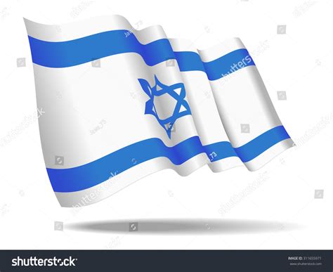 Illustration Israel Flag Waving Isolated On Stock Vector (Royalty Free) 311655971 | Shutterstock