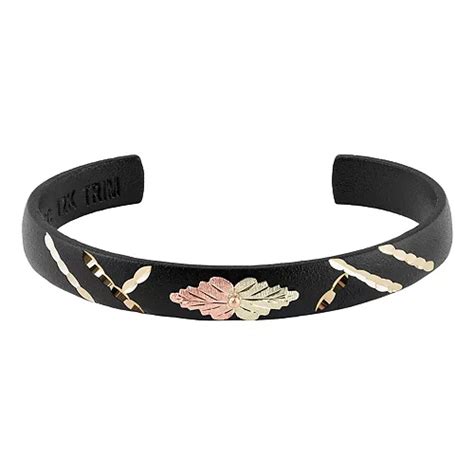 Black Hills Gold Tri-Tone Leaf Cuff Bracelet