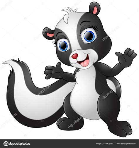 Cute Skunk Cartoon Waving Hand Stock Vector Image By Dualoro