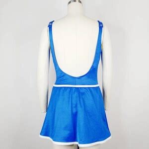 S Deweese Blue And White One Piece Swimsuit Vintage S Bathing