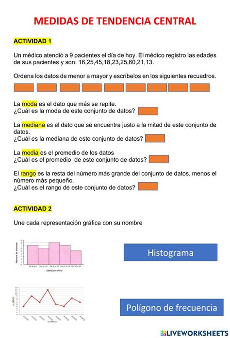 Worksheets Mathematics Texts Activities Central Tendency Fourth