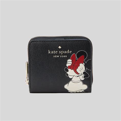 Disney X Kate Spade New York Minnie Mouse Zip Around Wallet Black Mult Lussocitta