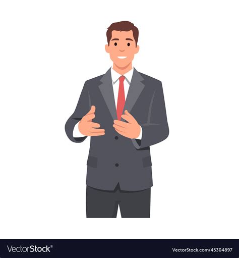 Business man manager in formal suit standing Vector Image