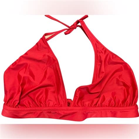 J Crew Swim Nwt Jcrew Red Halter Tie Back Bikini Top Womens X Triangle Swim Sexy Beach