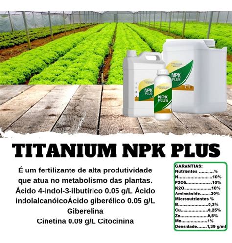 Adubo Fertilizante Npk Plus Titanium Solo Rico Lt Parcelamento Sem