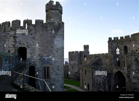 Inside Caernarfon Castle in North Wales Stock Photo - Alamy