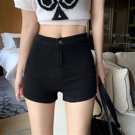 Jual COD Hot Pants Short Pants Celana Pendek Wanita High Waist Elastisitas Jean Skinny Shopee