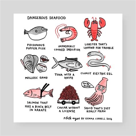 More Dangerous Seafood An Art Print By Gemma Correll Inprnt