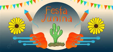 Festa Junina Colorido Gitar Fondos Ilustración Fiesta Celebracion