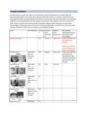 LA12 Human Genetics Docx Genetics Problems Genetic Traits For Each