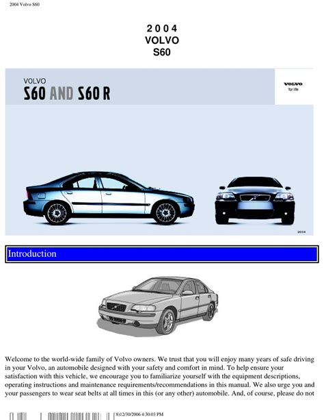 Volvo S60 Owners Manual Pdf Download Manualslib