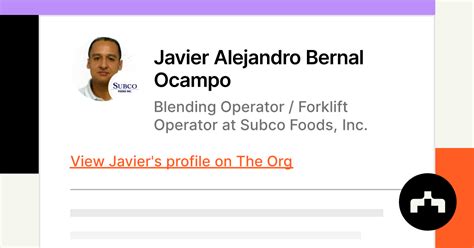 Javier Alejandro Bernal Ocampo Blending Operator Forklift Operator