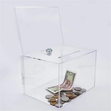 Custom Clear Acrylic Church Donation Box Coin Donation Box China