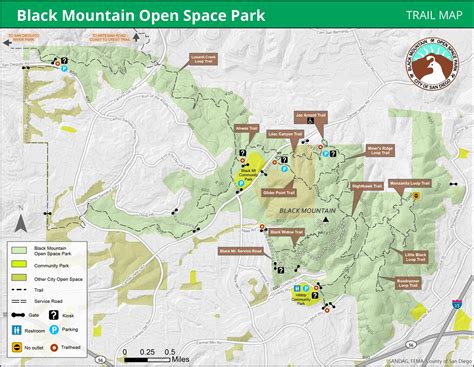 Black Mountain Open Space Park Map - Ontheworldmap.com