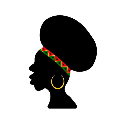 Premium Vector Afro American Woman Silhouette With Traditional