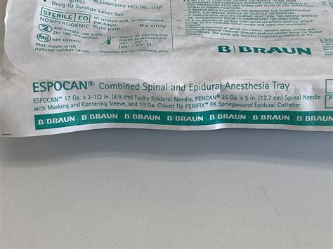 New BRAUN Espocan Combined Spinal 333196 Exp 2023 05 B31 333196