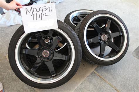 19 Fs 19 Volk Te37 Black W Polished Lip F19x9522 R19x10522