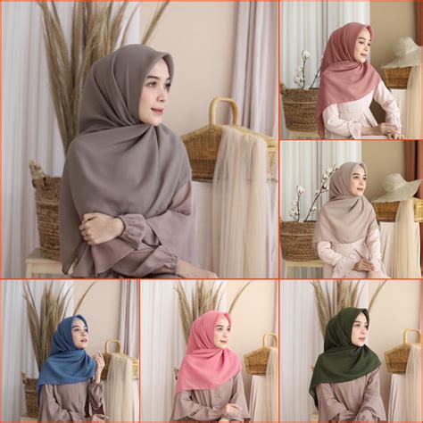 Jual Bella Square Hijab Segiempat Part 1 Bahan Polycatton Premium