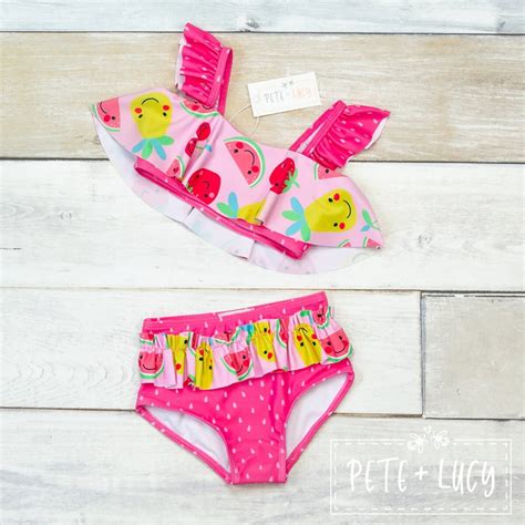 Fruit Galore Swimsuit Piece Bikini Girls Etsy