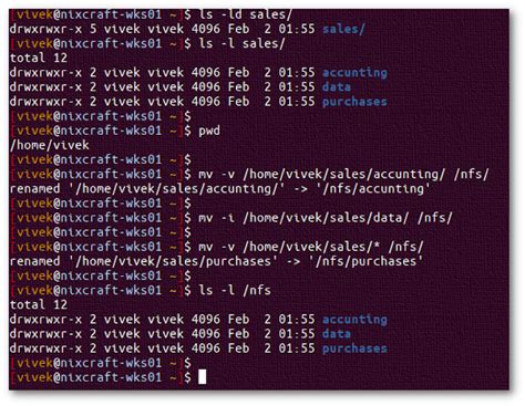 Linux Move Directory Command Nixcraft