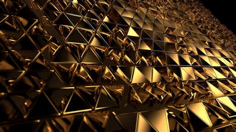 Triangle Pattern Background Golden In 3d Rendered Wallpaper Backgrounds ...